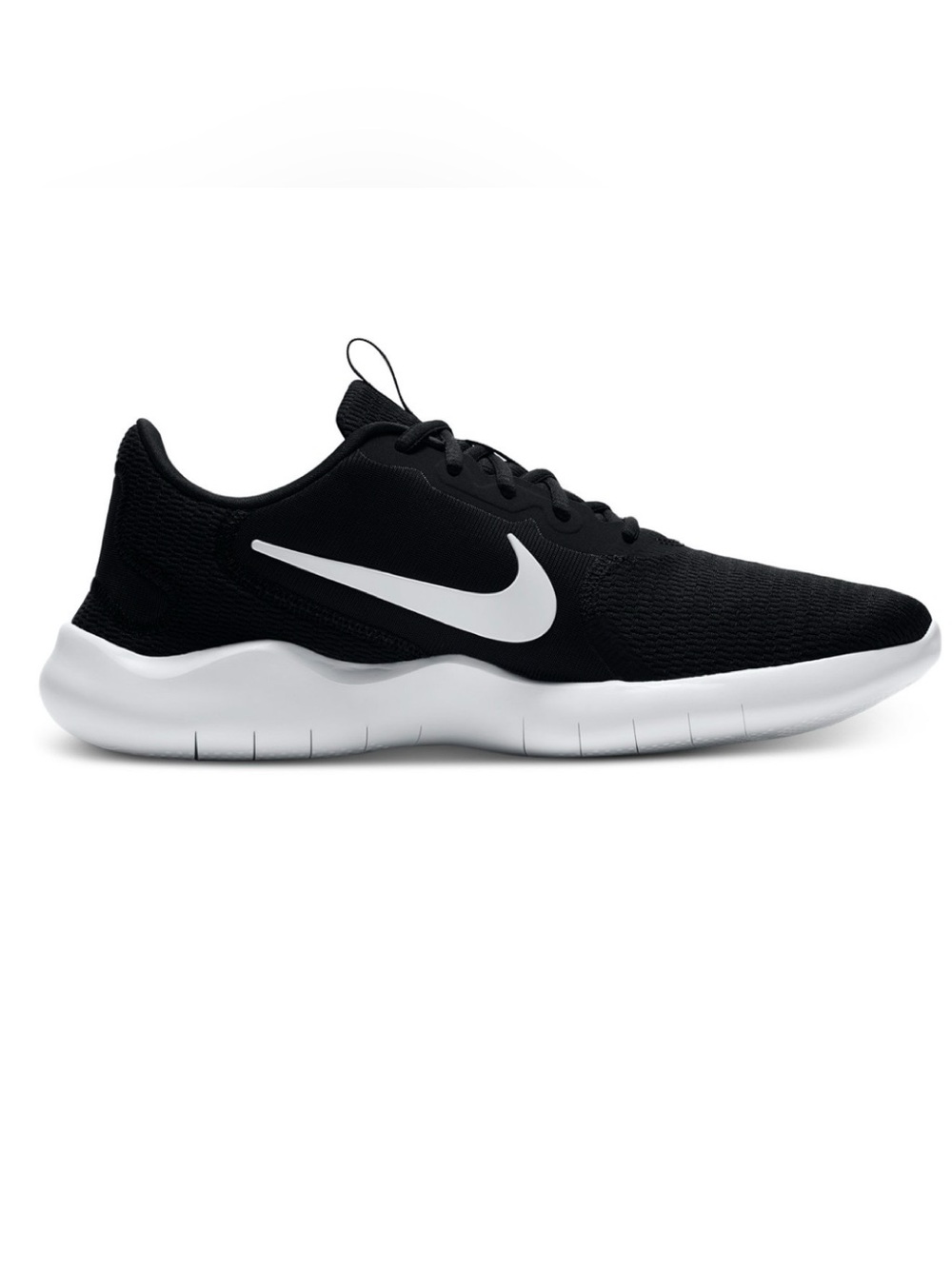 Nike Flex Black Athletic Sneakers with White Accent